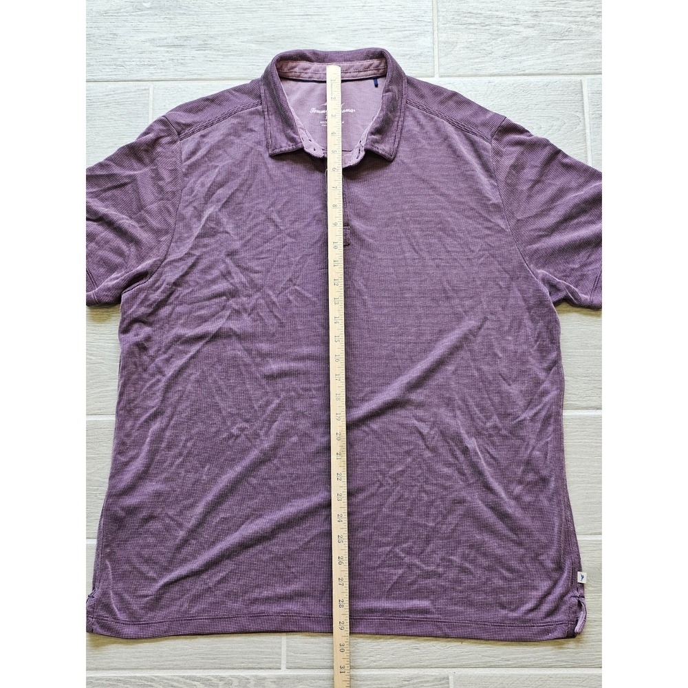 Tommy Bahama Tencel Blend Polo Shirt XL Purple Short Sleeve Island Style - Picture 5 of 7
